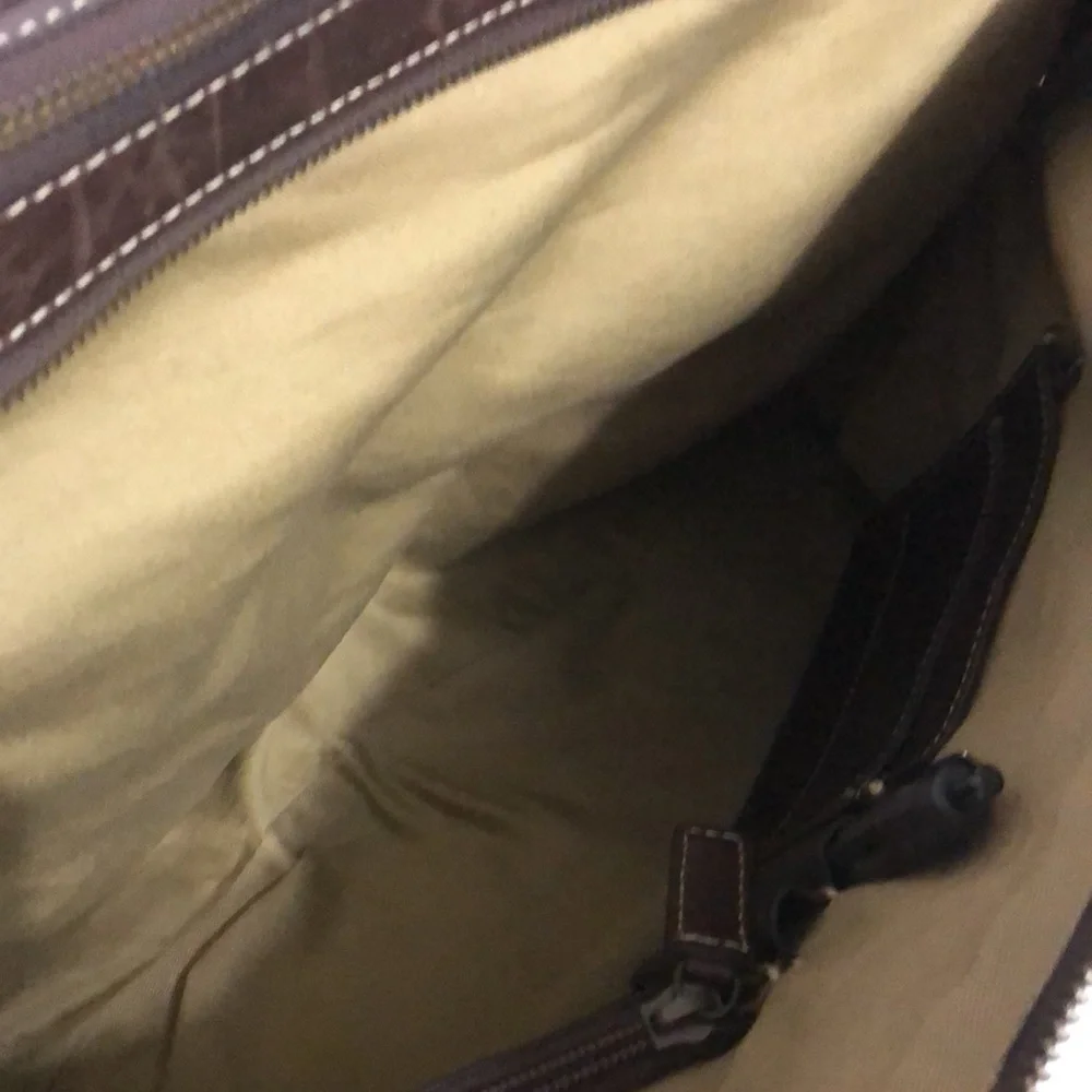 Cole Haan Brown Leather Duffel Briefcase Shoulder Bag